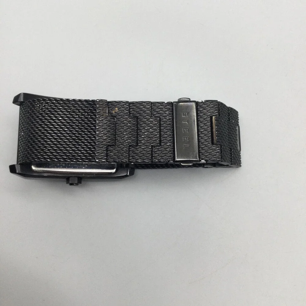 Guess U0298G1 Mens Watch 36mm Black Dial Black Steel Bracelet New Battery 7.25